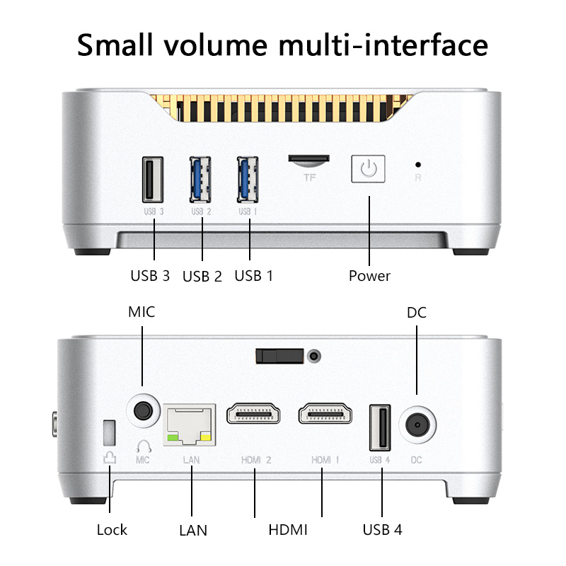 SG5Pro microcomputer host, embedded industrial control computer host, mini host box, HTPC supports three screen simultaneous display, N5095/N5105 processor