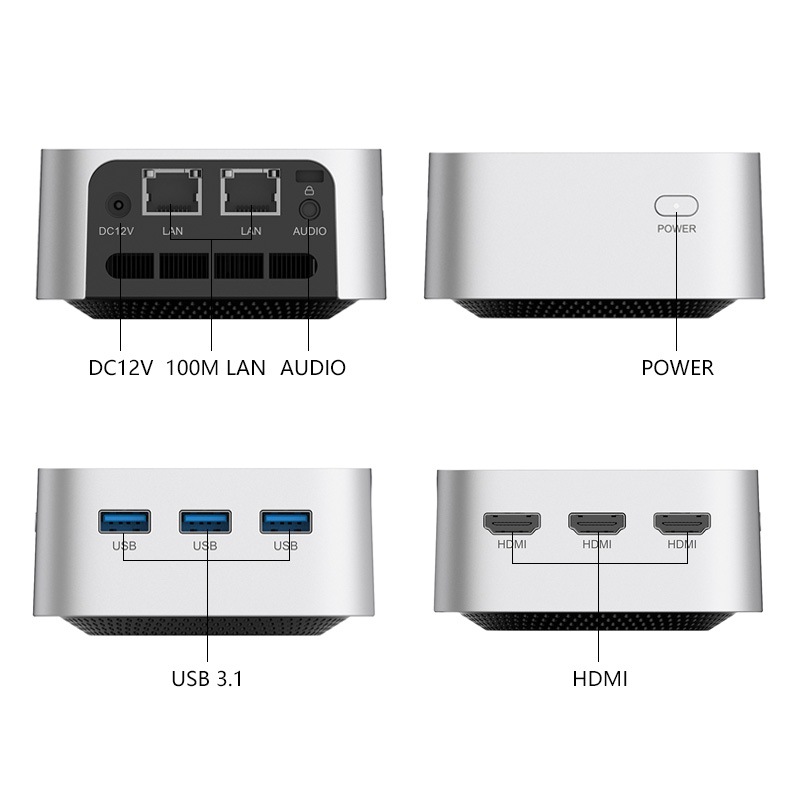 SG9Pro business office gateway mini computer, mini computer host, mini industrial control host. It can automatically start up and support three screen simultaneous display N5095/N5105 CPU